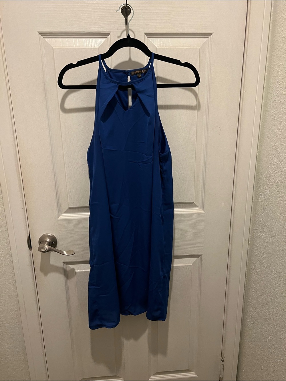 Love at First Sight Royal Blue Halter Dress – Size Large